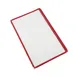 CAC China MCP1-914RD Menu Cover, 1-Pocket Vinyl Booklet, 8-1/2" x 14" Size, Red Trim, Brass Corners 1 image
