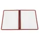 CAC China MCP2-911BY Menu Cover, 2-Pocket, 8-1/2" x 11", Clear View, Brass Corners, Burgundy Trim 1 image