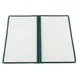 CAC China MCP2-914GN Menu Cover, 2-Pocket Vinyl, 8-1/2" x 14" Insert, Green Trim, Double-Sided View 1 image
