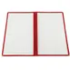 CAC China MCP2-914RD Menu Cover, 2-Pocket Vinyl Booklet, 8-1/2" x 14", Insert, Red Trim, Brass Corners 1 image