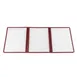 CAC China MCP3-911BY Menu Cover - Vinyl, 8-1/2" x 11", Burgundy Trim, Brass Corners, Double-Sided View 1 image