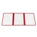 CAC China MCP3-911RD 3-Pocket Menu Cover, 8-1/2" x 11", Double-Sided View, Brass Corners, Red Trim 1 image