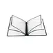 CAC China MCP6-911BK Menu Cover, 4-Pocket Vinyl Booklet, 8-1/2" x 11", Letter Insert, Brass Corners 1 image
