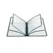 CAC China MCP6-911GN Menu Cover, 6-Pocket, 8½" x 11" Green Trim, Brass Corners, Double‑Sided View 1 image