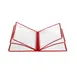 CAC China MCP6-911RD Menu Cover, 6-Pocket Vinyl Booklet, 8½" x 11" Red Trim with Brass Corners 1 image