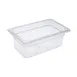 CAC China PCFP-Q4 Polycarbonate Food Pan, 1/4-Size, 4" Deep, Clear, Non-Stick Interior 1 image
