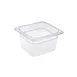 CAC China PCFP-S4 Polycarbonate Food Pan, 1/6-size, 4" Deep, Clear, Non-stick Interior - NSF 1 image