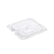CAC China PCSL-SC Polycarbonate Food Pan Cover, 1/6-Size, Clear, Notched, Shatter/Scratch Resistant 1 image