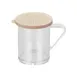 CAC China PDRG-10BG-10 Dredge, 10‑11 oz Aluminum Shaker with Handle, Beige Lid, 1mm Finish - Set 1 image
