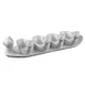 CAC China PTA-4-S Gourmet Porcelain Bowl Set, 4 Animal‑Shaped 3.5 oz Dishes (5"×2¼"×2¾") + 13¾"×4"×3" Oblong Tray, Super White, Dishwasher/Oven/Microwave Safe - Set 1 image