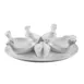 CAC China PTA-7-S Porcelain Bowl Set, 7 Animal 3.5 oz Dishes + 11.5" Tray, White, Dishwasher Safe - Set 1 image