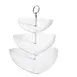 CAC China PTE-T3 3‑Tier Porcelain Serving Tray, 11‑3/4" Base, Super White, Dishwasher Safe - Set 1 image