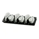 CAC China PTP-6-B Party Set, Six 2‑oz Oval Cups, Six Spoons, 14½"×5¾" Tray, Black/White - Set 1 image