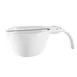 CAC China PTS-66-SET - 2 oz White Porcelain Cup 4"5" x 2"5" x 1"5" with Spoon, Safe - Set 1 image