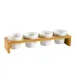 CAC China PTW-4 Porcelain Bowl Set, 4x5‑Oz Bowls (3½" Dia) + Bamboo Stand, Dishwasher Safe - Set 1 image