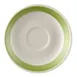 CAC China R-36-G Saucer, 4.5" Round Stoneware, Green/American White, Dishwasher Safe - 1 Dozen 1 image