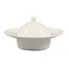 CAC China RCN-140 Pasta Bowl Set, 9.5 oz 7" Porcelain Bowl with 4" Cover, Bone White, Safe - Set 1 image
