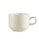 CAC China REC-1-S 8.5 oz Round Stoneware Coffee Cup 3.5" Dia x 3" H White Safe - 1 Dozen 1 image