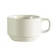 CAC China REC-23 - 7 oz White Stoneware Coffee Cup, 3¼" Dia x 2½" H, Microwave Safe - 1 Dozen 1 image