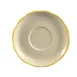 CAC China SC-2G Seville Saucer, 6" Dia x 3/4" H, Stoneware Ceramic, Gold Band White Finish - 1 Dozen 1 image