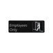 CAC China SCE3-EE05 Employee Only Compliance Sign, 9" x 3", Heavy-Duty Plastic, Black 1 image