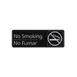 CAC China SCS3-NM06 No Smoking Compliance Sign, 9" x 3", Heavy-Duty Plastic, Black, English/Spanish 1 image