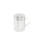 CAC China SDRG-10H Dredge, 10‑Ounce Stainless Steel Shaker with Handle, Silver Lid, Perforated Top 1 image