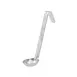 CAC China SLD6-05 Ladle, 1/2 oz. Bowl, 6" Hooked Handle, One-Piece, Stainless Steel 1 image