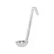 CAC China SLD6-10 Ladle, 1 oz. Bowl, 6" Hooked Handle, One-Piece, Stainless Steel 1 image
