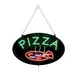 CAC China SLED-PZ03 LED Pizza Sign, 22-3/4"W x 14"H x 1-3/4" Thick, Oval, 3 Modes, Acrylic Cover 1 image