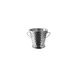 CAC China SMPL-35H Serving Pail - 3-1/2" Dia x 3-5/8" H Hammered Stainless Steel Bowl with Handle 1 image