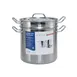 CAC China SPDB-12 Pasta Cooker, 12 Qt, 9-1/2" x 7-1/2" with Lid, Perforated, Induction, Steel - Set 1 image