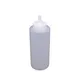CAC China SQBT-12C Clear Plastic 12 Oz Squeeze Bottle with Leak‑Proof White Cap, Single Tip – 6/Pack 1 image