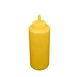 CAC China SQBT-12Y Squeeze Bottle, 12 Oz Yellow Plastic Leak‑Proof Cap, Single Tip, BPA‑Free - 6/Pack 1 image