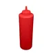 CAC China SQBT-24R Squeeze Bottle - 32 oz Red Plastic, Leak‑Proof Cap, Single Tip, BPA‑Free - 6/Pack 1 image
