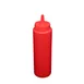 CAC China SQBT-8R - 8 Oz Red Plastic Squeeze Bottle with Cap, Single Tip, BPA‑Free - 6/Pack 1 image