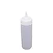 CAC China SQBT-W-12C - Clear 12 oz Wide‑Mouth Squeeze Bottle, Plastic, Single Tip, White Cap - 6/Pack 1 image