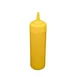 CAC China SQBT-W-12Y Squeeze Bottle, 12 Oz Wide‑Mouth Plastic, Yellow Cap, BPA‑Free – 6/Pack 1 image