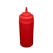 CAC China SQBT-W-16R - 16 Oz Red Squeeze Bottle, Wide‑Mouth Tip, Leak‑Proof Cap, BPA‑Free, 6/Pack 1 image