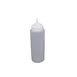 CAC China SQBT-W-32C - Clear 32 oz Wide‑Mouth Squeeze Bottle, Plastic, Single Tip, White Cap - 6/Pack 1 image