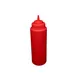 CAC China SQBT-W-32R - 32 oz Red Plastic Squeeze Bottle, Wide‑Mouth Open Tip, Leak‑Proof Cap, BPA‑Free, 6/Pack 1 image