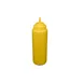 CAC China SQBT-W-32Y - 32 oz Yellow Plastic Squeeze Bottle, Wide‑Mouth Open Tip, 6/Pack 1 image