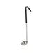 CAC China SSLD-10BK Serving Ladle, 1 oz., 11-1/2"L, One-Piece, Black Handle, Stainless Steel 1 image