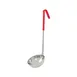 CAC China SSLD-120RD Ladle, 12 oz., One-Piece, Red Handle, Stainless Steel 1 image