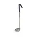 CAC China SSLD-20BL Ladle, 2 oz., 12"L, One-Piece, Blue Handle, Stainless Steel 1 image