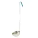 CAC China SSLD-60TL Ladle, 6 oz, 14 3/4", One-Piece, Teal Handle, Stainless Steel 1 image