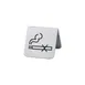 CAC China STNS-32 Table Tent Sign, 2-1/2" x 2"H, Stainless Steel, No Smoking Symbol 1 image