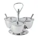 CAC China STSV-3 Tabletop Server Set, 3‑Compartment Stainless Steel Condiment Caddy - Set 1 image