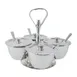 CAC China STSV-4 Tabletop Server Set, 4‑Compartment Stainless Steel Condiment Caddy Rack - Set 1 image