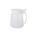 CAC China SYDP-32 Syrup Dispenser, 32 oz White Thumb Cap, Stainless Steel Lever, Plastic Top and Jar 1 image